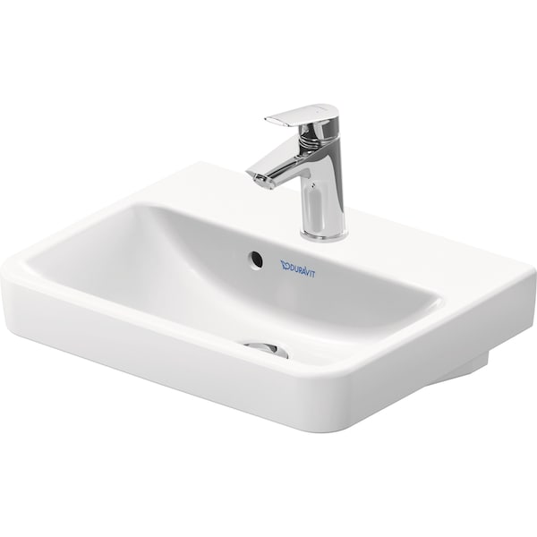 Duravit No.1 Hand Sink 17 3/4 White High Gloss, Faucet Hole Platform, Number Of Faucet Holes: 1, Overflow - 07434500002 - main